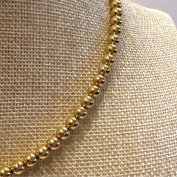 Vintage Napier Necklace- shiny gold tone ball beads, collar length - Picture 5 of 12